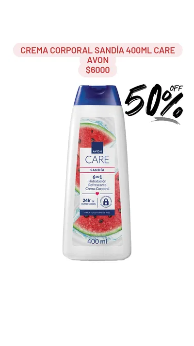 Crema corporal Sandía 400ml Care Avon