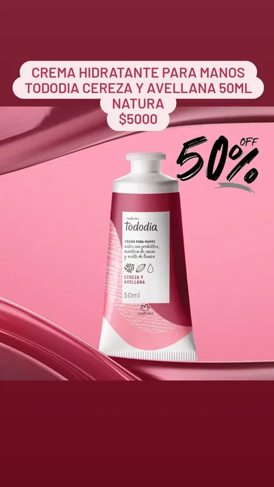 Crema Hidratante para Manos Tododia Cereza y Avellana 50 ml Natura