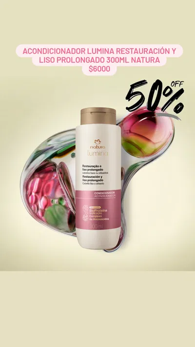 Acondicionador Lumina Restauración y Liso Prolongado 300ml Natura