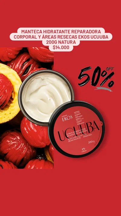 Manteca Hidratante Reparadora Corporal y Áreas Resecas Ekos Ucuuba 200g Natura