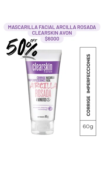 Mascarilla Facial Arcilla Rosada Clearskin Avon
