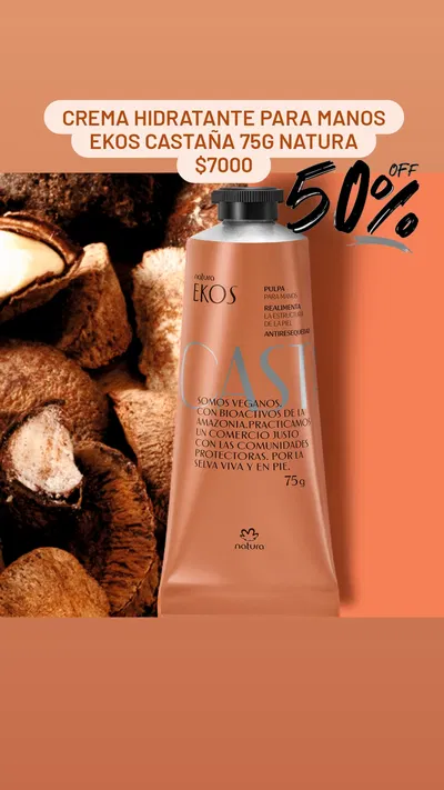 Crema Hidratante para Manos Ekos Castaña 75g Natura 