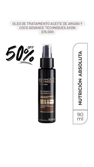 Oleo de tratamiento Aceite de Argán y Coco Advance Techniques Avon 