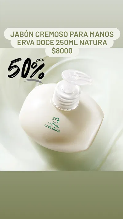 Jabón Cremoso para Manos Erva Doce 250ml Natura 