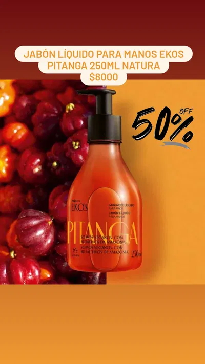  Jabón Líquido para Manos Ekos Pitanga 250ml Natura