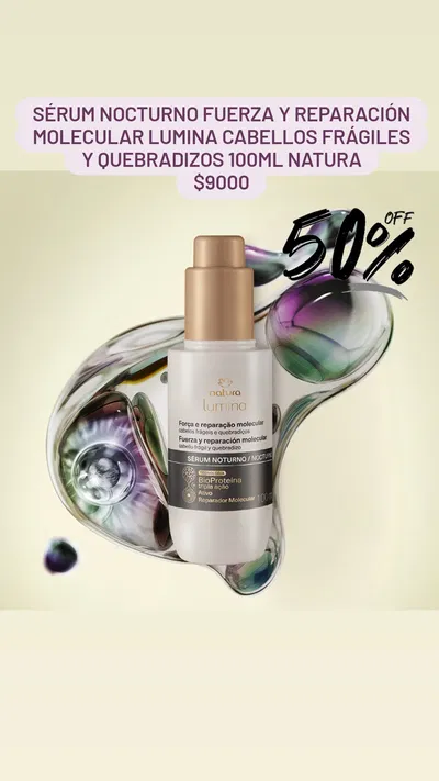 Sérum Nocturno Fuerza y Reparación Molecular Lumina Cabellos Frágiles y Quebradizos Natura