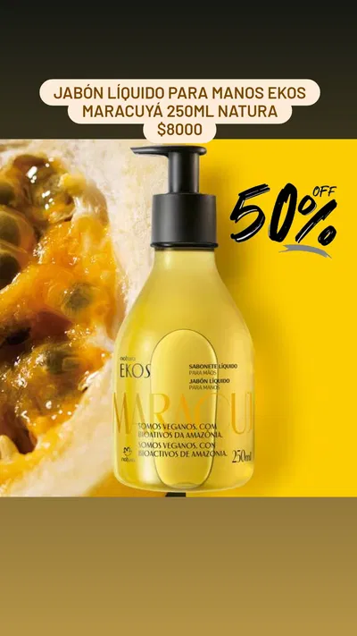  Jabón Líquido para Manos Ekos Maracuyá 250ml Natura