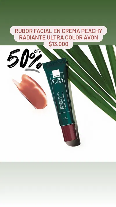 Rubor Facial en Crema Peachy Radiante Ultra Color Avon