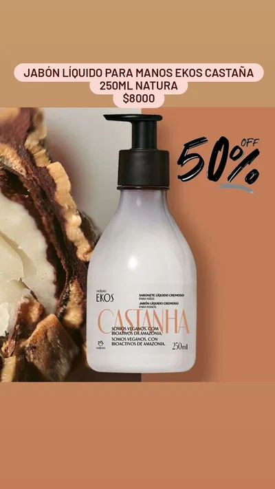  Jabón Líquido para Manos Ekos Castaña 250ml Natura