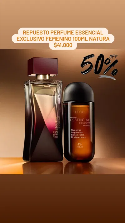 Repuesto Perfume Essencial Exclusivo femenino 100ml Natura 
