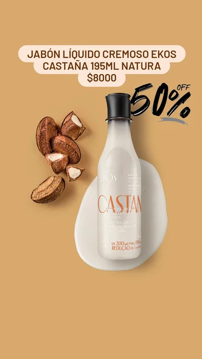 Jabón Líquido Cremoso Ekos Castaña 195ml Natura 
