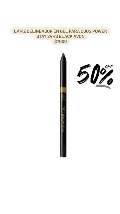 Lapiz Delineador en Gel para Ojos Power Stay 24hs Black Avon