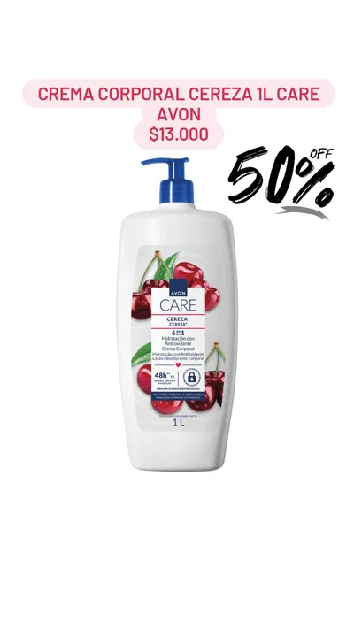 Crema corporal Cereza 1L Care Avon