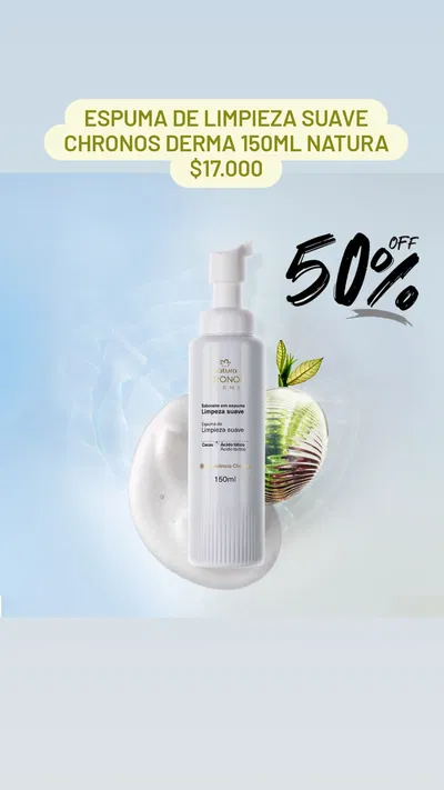Espuma de Limpieza Suave Chronos Derma 150ml Natura