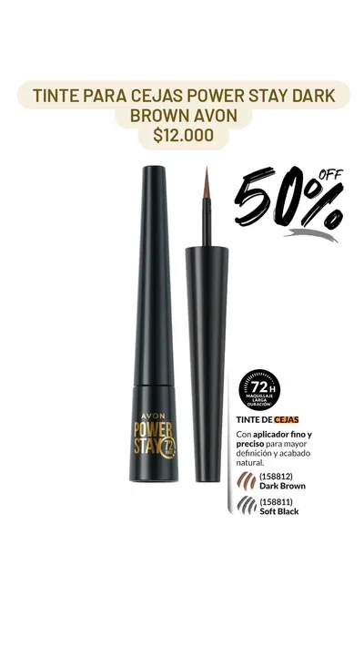 Tinte para cejas Power Stay Dark Brown Avon