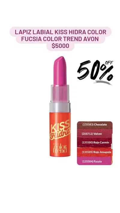 Lapiz Labial Kiss Hidra Color Fucsia Color Trend Avon