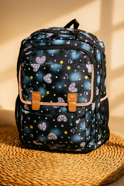 Mochila Kawaii con Organizador Galaxia Negro