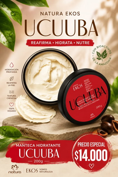 Manteca Hidratante Reparadora Corporal y Áreas Resecas Ekos Ucuuba 200g Natura
