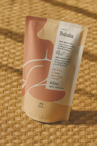 Repuesto Crema Corporal Tododia Nuez pecan y cacao 400ml Natura 