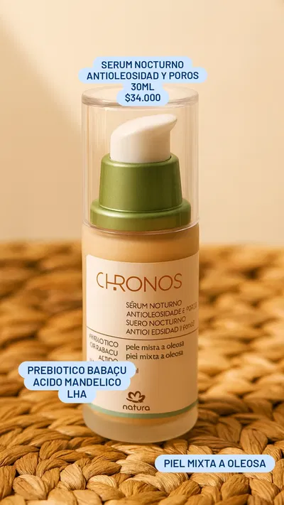 Serum Nocturno Antioleosidad y Poros Chronos Natura 