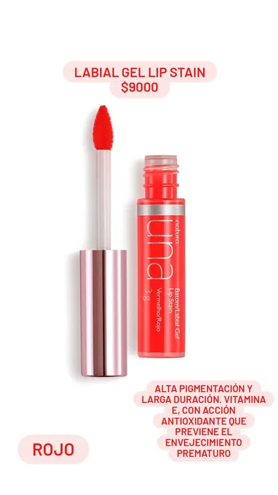 Labial Gel Lip Stain Rojo UNA Natura