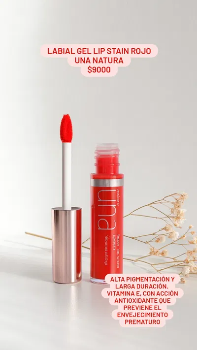 Labial Gel Lip Stain Rojo UNA Natura