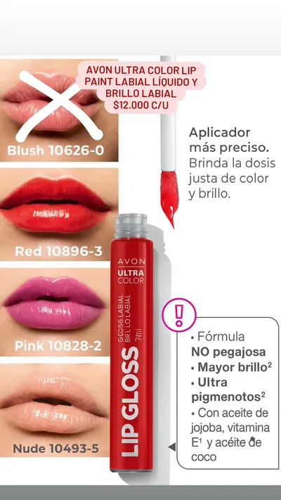 Labial Liquido Lip Gloss Ultra Color Pink Avon