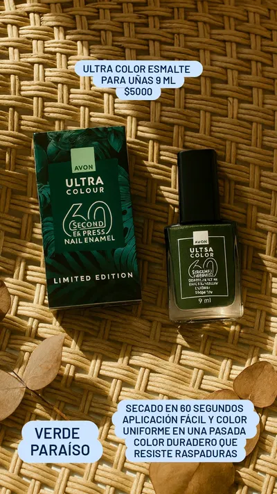 Ultra Color Esmalte para Uñas 9 ml Verde Paraiso Avon