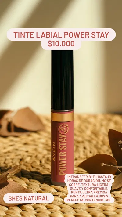 Tinte Labial Power Stay Shes natural Avon