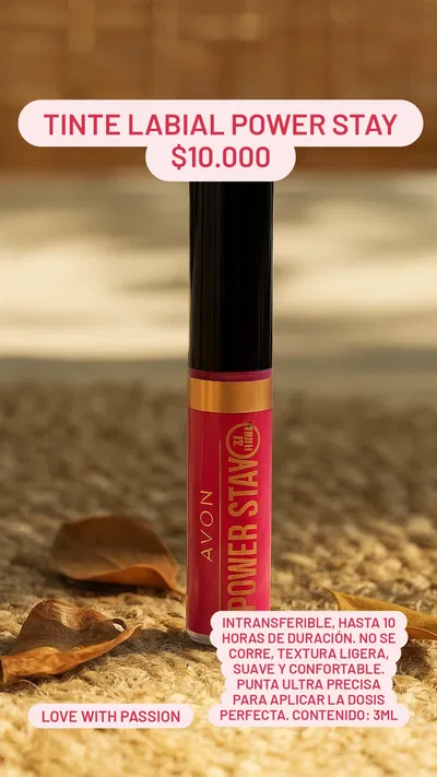 Tinte Labial Power Stay Love With Passion Avon