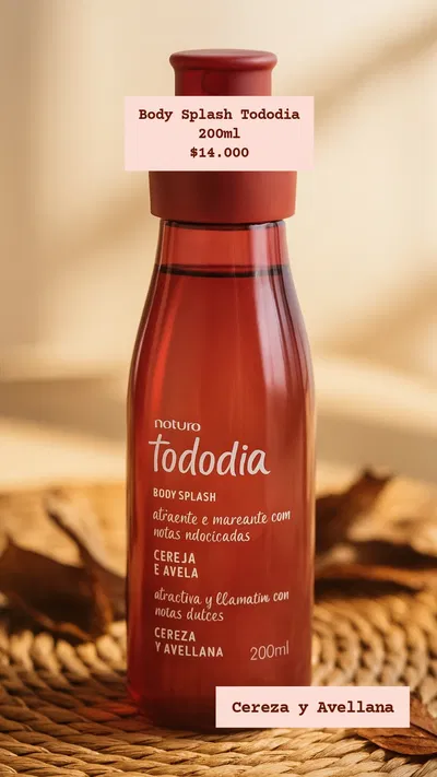 Body Splash Tododia Cereza y Avellana 200ml Natura 