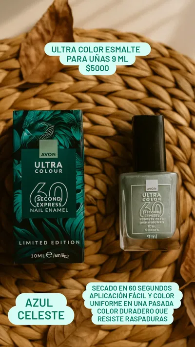 Ultra Color Esmalte para Uñas 9 ml Azul Celeste Avon