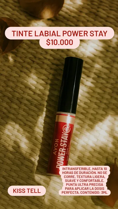 Tinte Labial Power Stay Kiss & Tell Avon 
