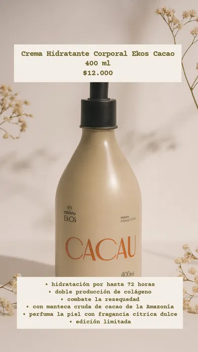 Crema corporal Ekos Cacao 400ml Natura 