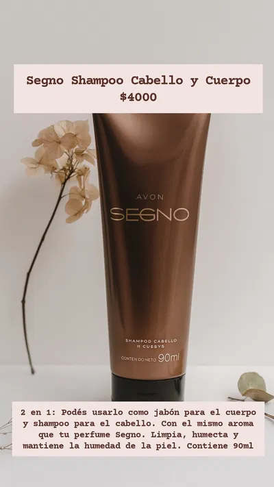 Shampoo Cabello y Cuepo Segno 90ml Avon