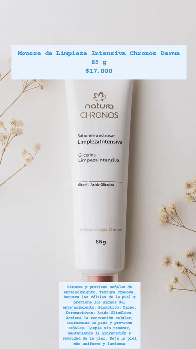 Mousse de Limpieza Intensiva Chronos Derma 85 g Natura