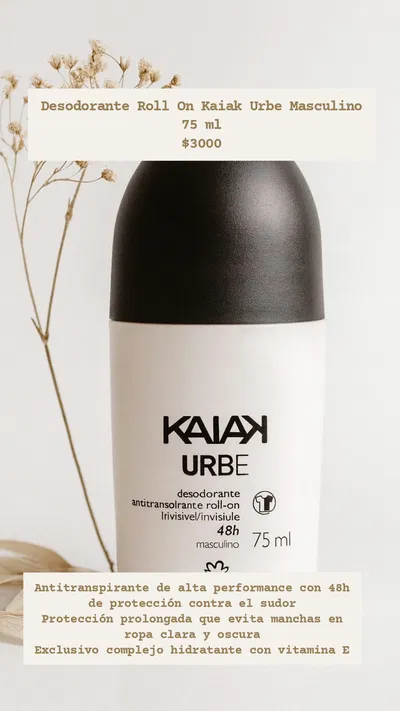 Desodorante Roll On Kaiak Urbe Masculino 75 ml Natura