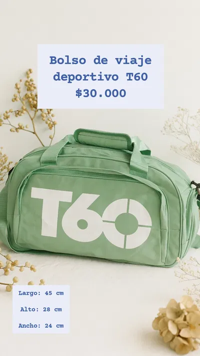 Bolso Mochila de viaje deportivo T60 Verde Agua