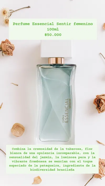 Perfume Essencial Sentir femenino 100ml Natura 