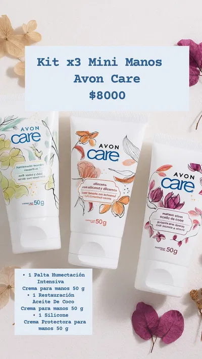 Kit Mini Cremas de Manos Care x3 Avon 