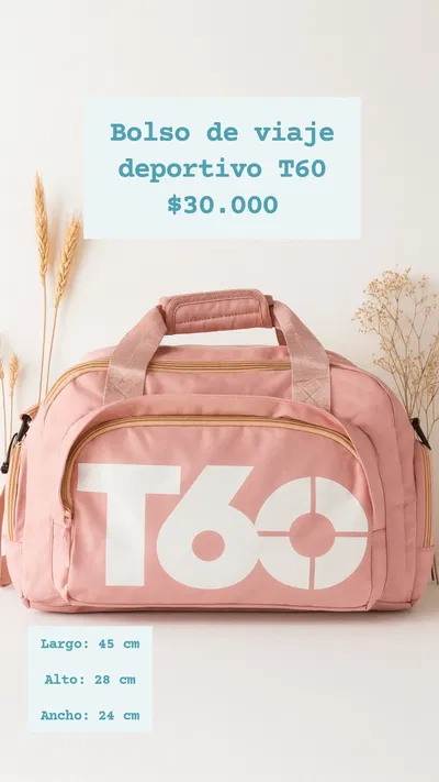 Bolso Mochila de viaje deportivo T60 Rosa