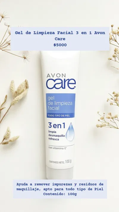 Gel de Limpieza Facial 3 en 1 Care Avon