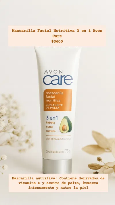 Mascarilla Facial Nutritiva 3 en 1 Care Avon