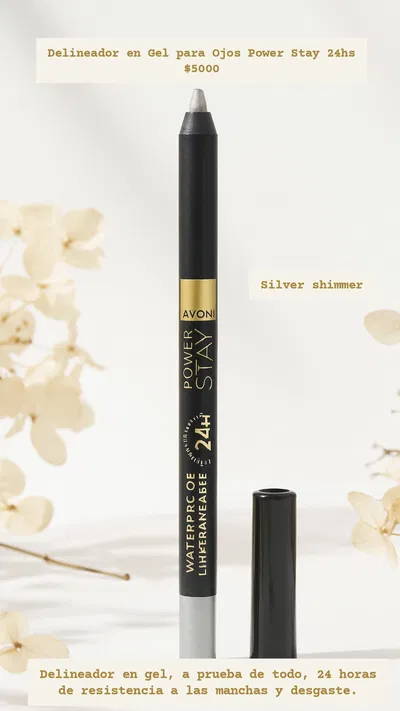 Delineador en Gel para Ojos Power Stay 24hs Silver Shimmer Avon