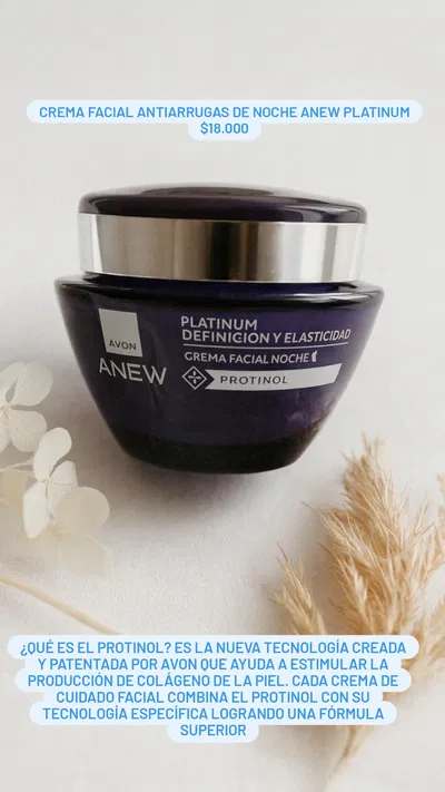 Crema facial antiarrugas de noche Anew Avon