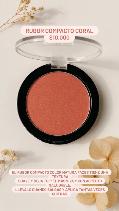 Rubor Compacto Coral Faces Natura