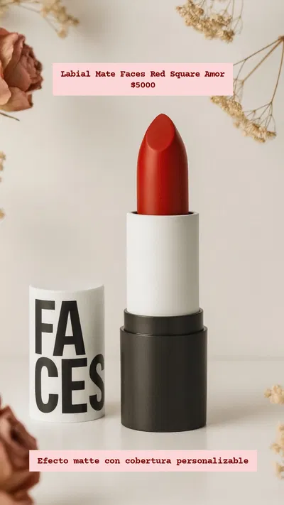 Labial Mate Red Square Amor Faces Natura