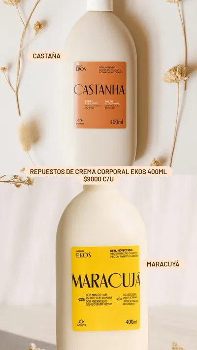 Repuestos Crema Corporal Ekos 400ml Natura 