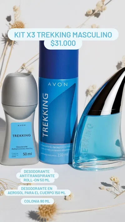 Kit x3 Trekking masculino Avon