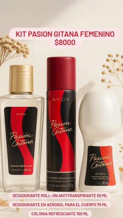 Kit x3 Pasion Gitana femenino Avon